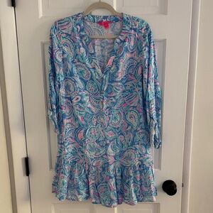 Lilly Pulitzer Blue and Pink Paisley Top